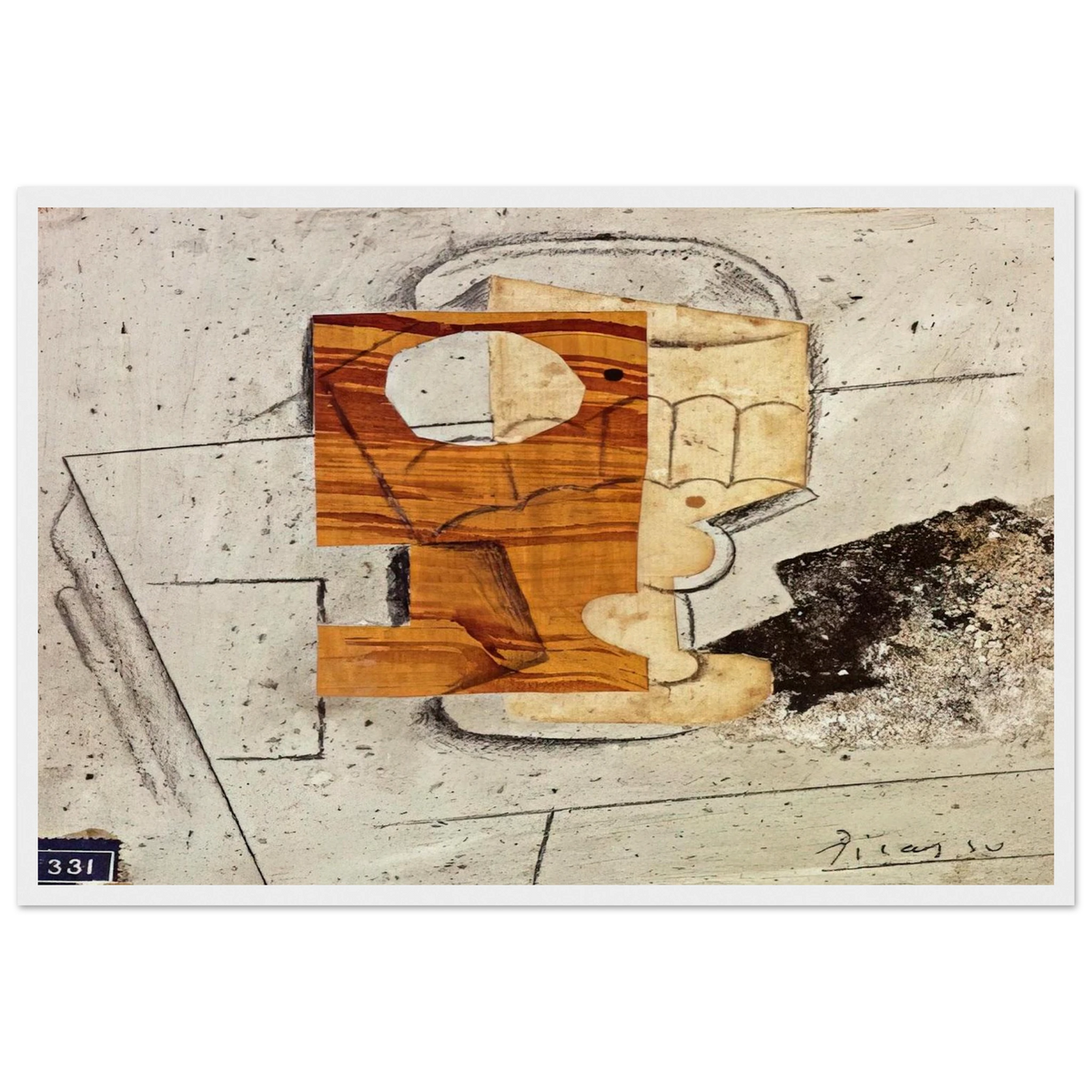 Glass on a Table - 1914 Framed Poster | Pablo Picasso Framed Prints Wall Art | Pablo Picasso Shop