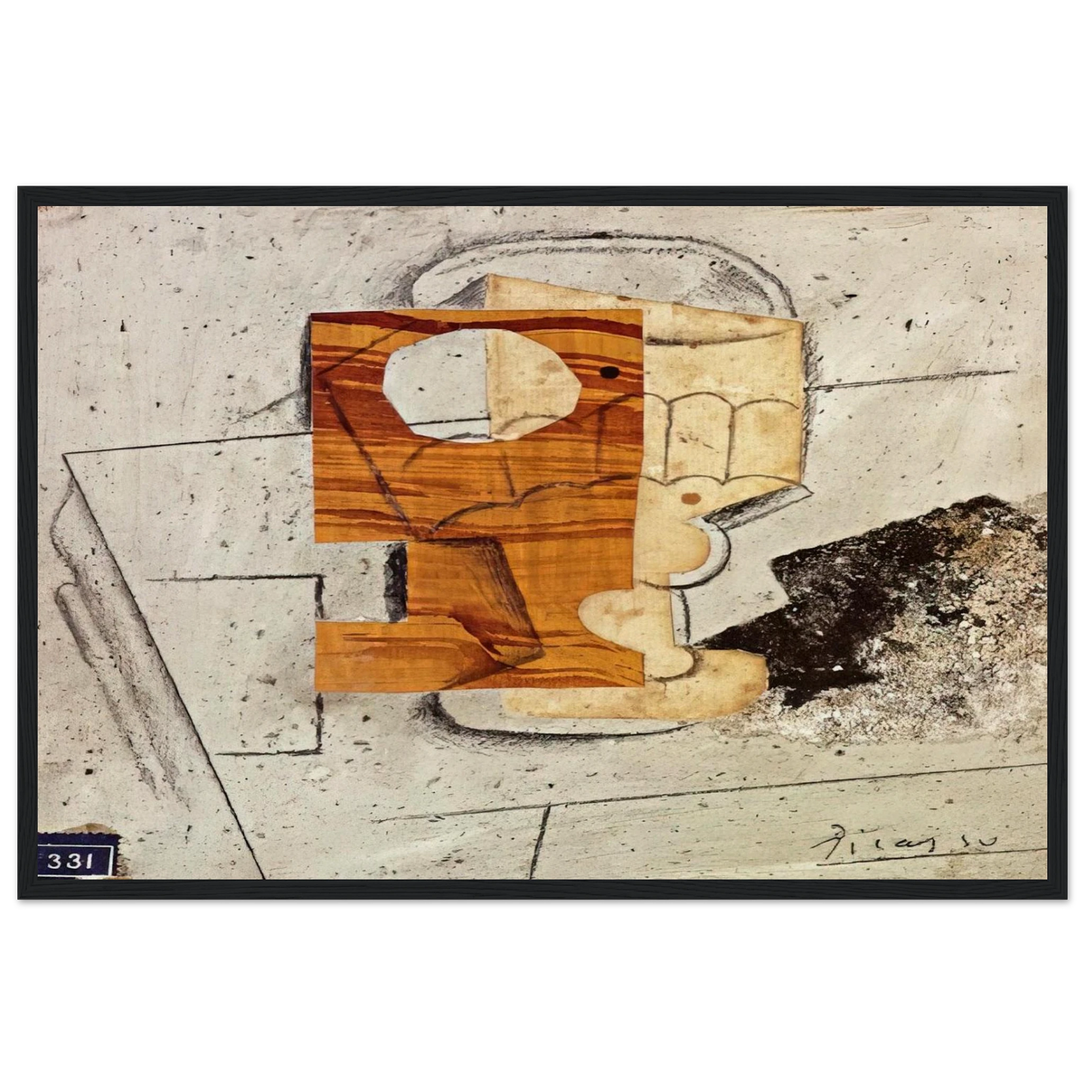 Glass on a Table - 1914 Framed Poster | Pablo Picasso Framed Prints Wall Art | Pablo Picasso Shop