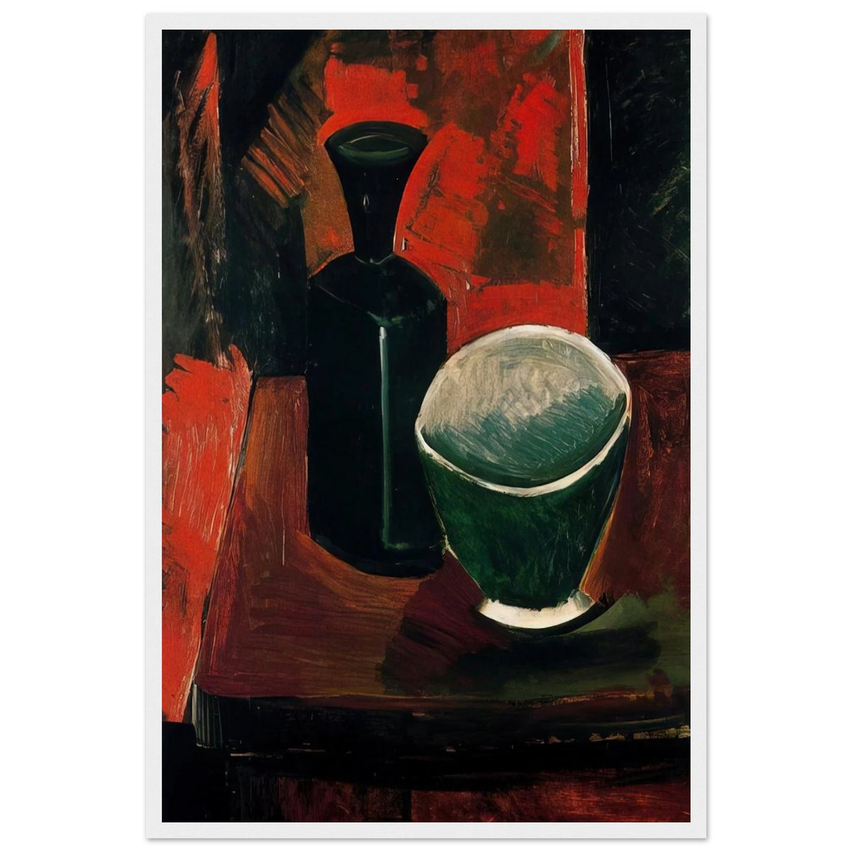 Green Pan and Black Bottle - 1908 Framed Poster | Pablo Picasso Framed Prints Wall Art | Pablo Picasso Shop